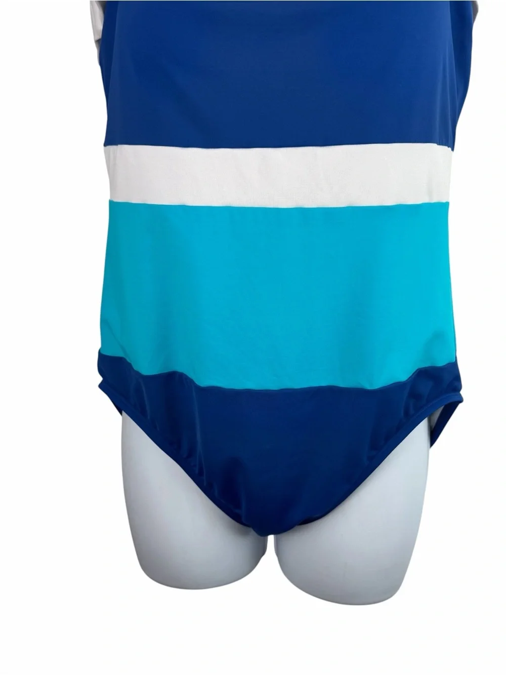 Lauren Ralph Lauren | Blue White Teal Stripe Halter Tie Swimsuit